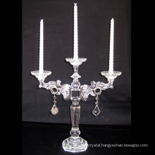 Handicraft 3 Light Wedding Crystal Candelabra candle holder For Table Decoration